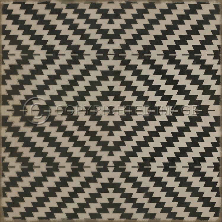 Spicher & Company Vintage Vinyl Floorcloth Mat (Classic Pattern 63 Doplar Effect)