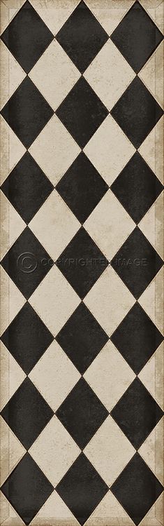 114×202 \"Snow diamond” ViNTAGE RUG Vintage Vinyl Floorcloths (Williamsburg - Diamonds Edward