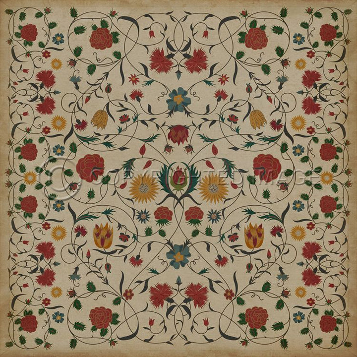 Vintage Vinyl Floorcloths (Williamsburg - Floral Abigail)