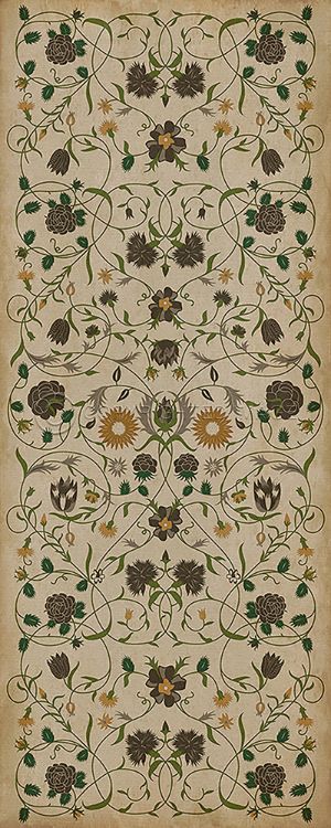 Vintage Vinyl Floorcloth Mats (Williamsburg - Floral - Martha)