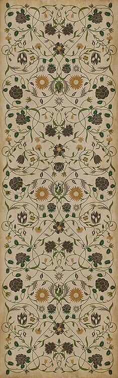 Vintage Vinyl Floorcloth Mats (Williamsburg - Floral - Martha)