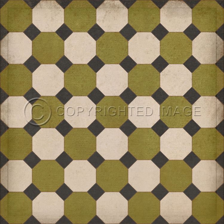 Vintage Vinyl Floorcloth Mats (Williamsburg - Octagons - Sherman)