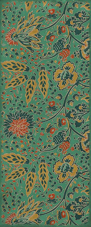 Vintage Vinyl Floorcloth Mat (Williamsburg - Garden Gate - How Happy is the Little Stone)