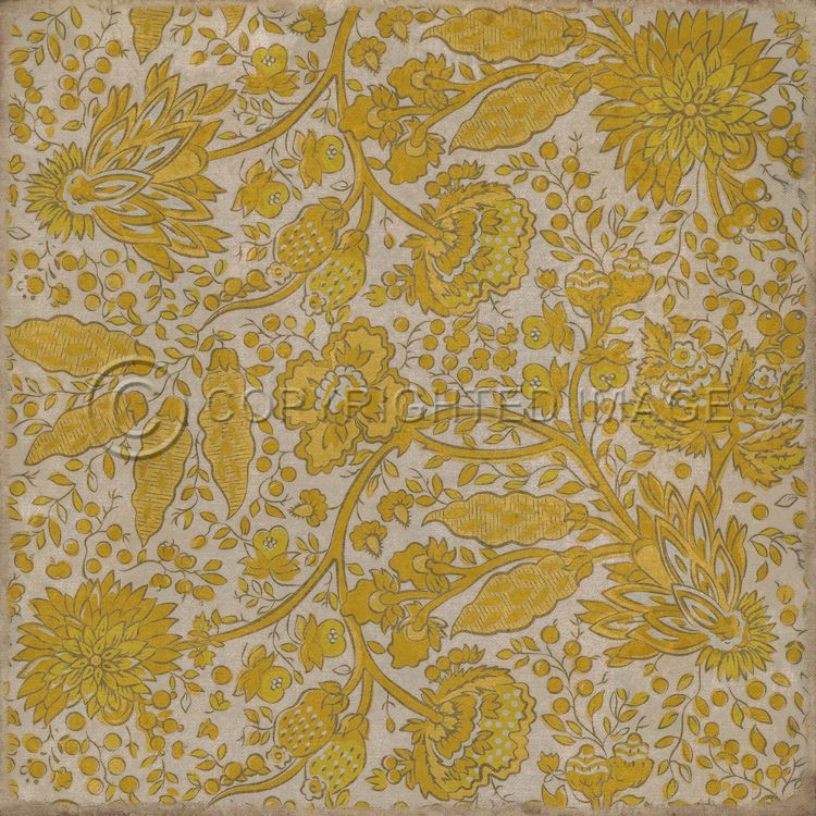 Vintage Vinyl Floorcloth Mat (Williamsburg - Garden Gate - Ill Tell You How The Sun Rose)