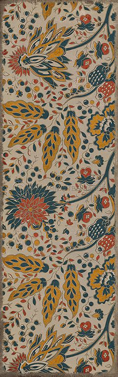 Vintage Vinyl Floorcloth Mats (Williamsburg - Garden Gate - The Owl And The Sparrow)