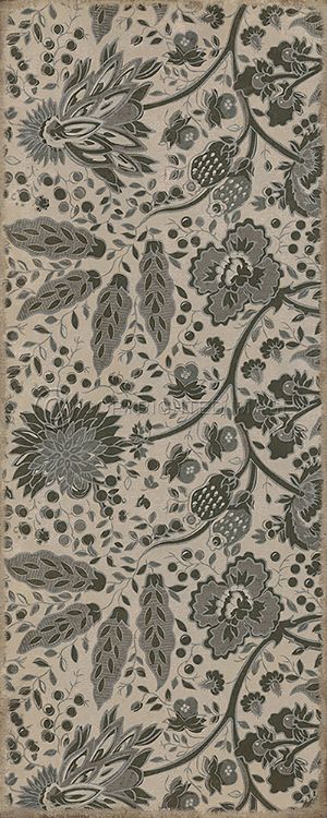 Vintage Vinyl Floorcloth Mat (Williamsburg - Garden Gate - The Skeleton in Armor)