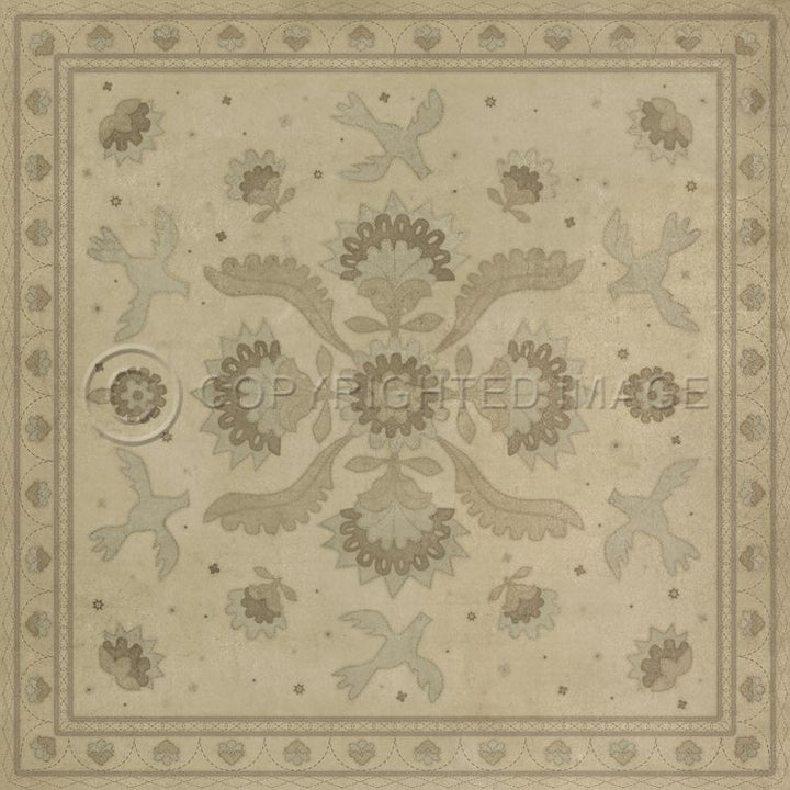 Spicher & Company Vintage Vinyl Floorcloth Mat (Williamsburg - Applique - A Way to Mend)
