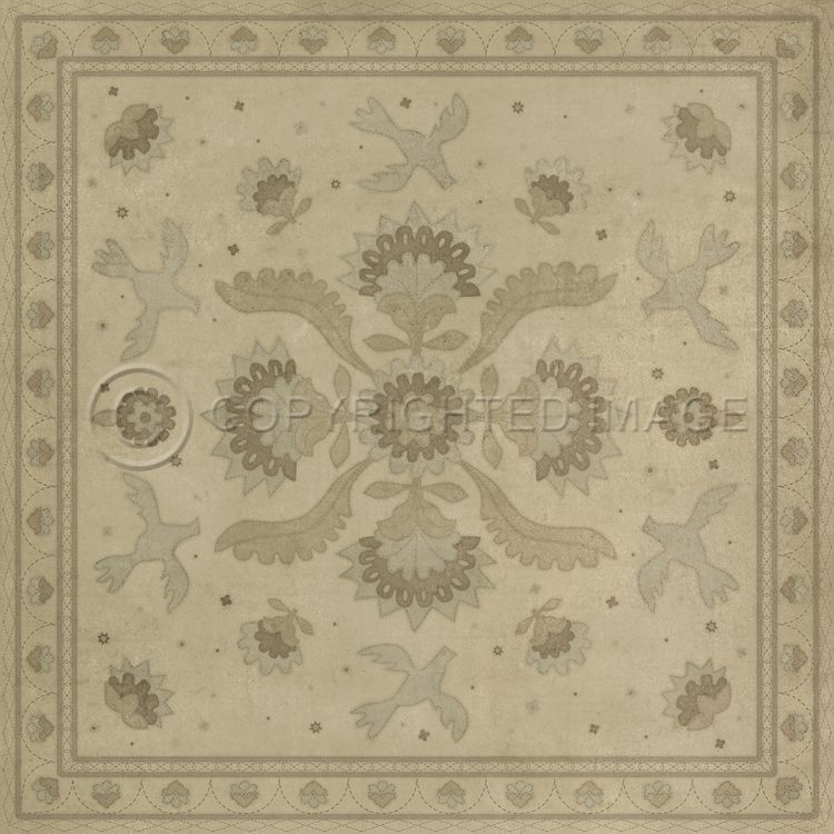 Spicher & Company Vintage Vinyl Floorcloth Mat (Williamsburg - Applique - A Way to Mend)
