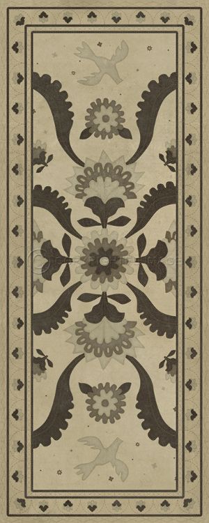 Spicher & Company Vintage Vinyl Floorcloth Mat (Williamsburg - Applique - With Joy We Strung)