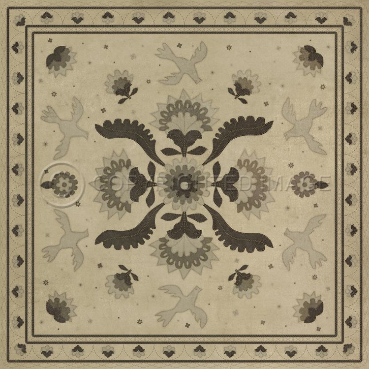 Spicher & Company Vintage Vinyl Floorcloth Mat (Williamsburg - Applique - With Joy We Strung)