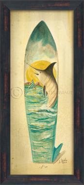 Marlin Surfboard Framed Print 13" x 26"