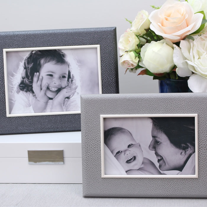 Addison Ross Faux Shagreen Picture Frame (Grey)