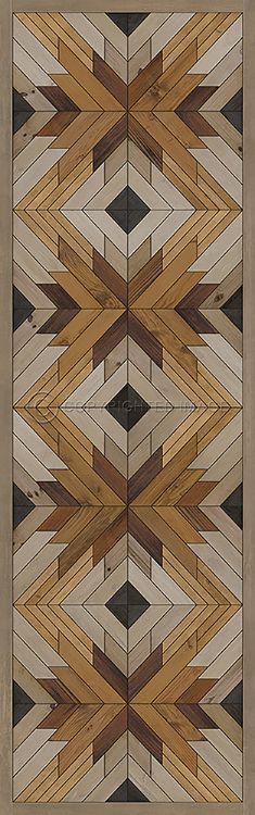 Vintage Vinyl Floorcloth Mat (Norwegian Wood - Denali - Mather)