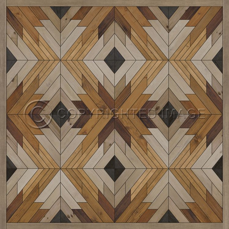 Vintage Vinyl Floorcloth Mat (Norwegian Wood - Denali - Mather)