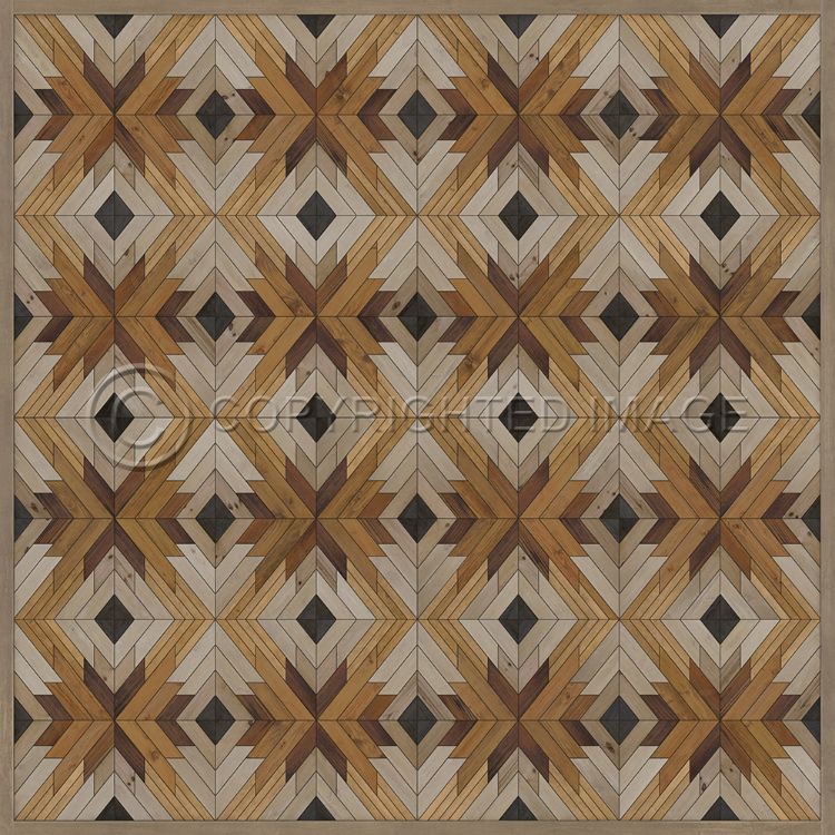 Vintage Vinyl Floorcloth Mat (Norwegian Wood - Denali - Mather)