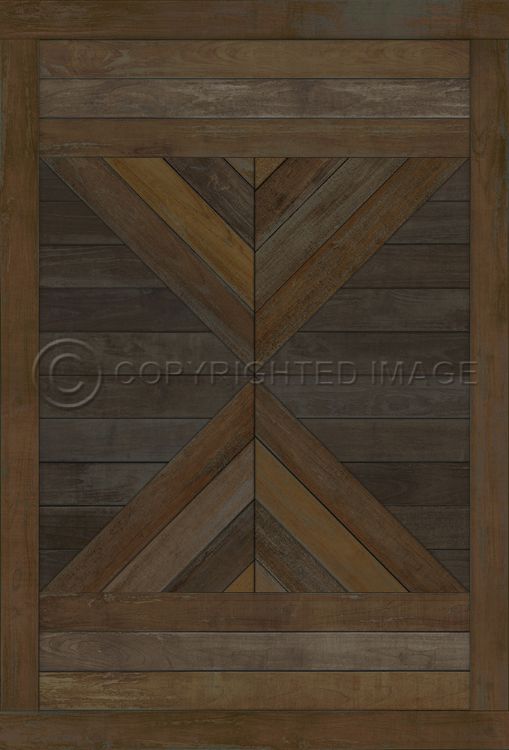 Vintage Vinyl Floorcloth Mat (Norwegian Wood - Hoia - Transylvania is not England)