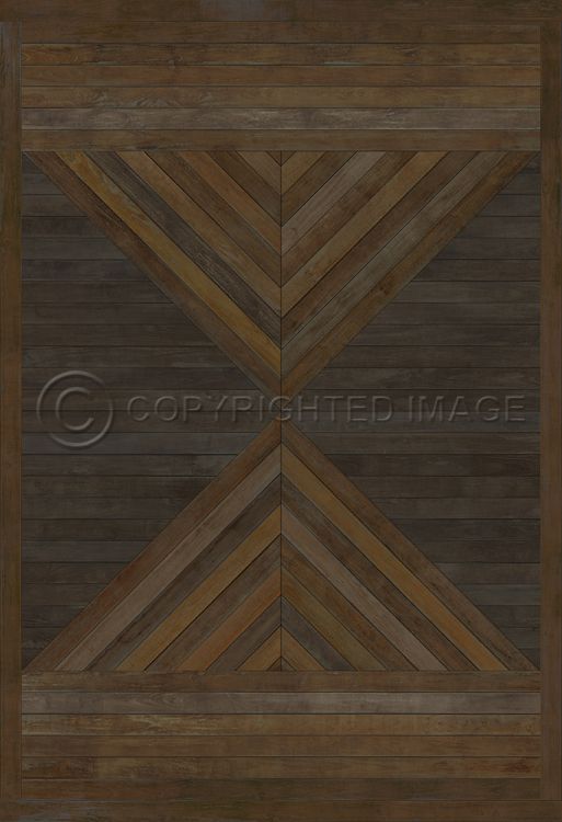 Vintage Vinyl Floorcloth Mat (Norwegian Wood - Hoia - Transylvania is not England)