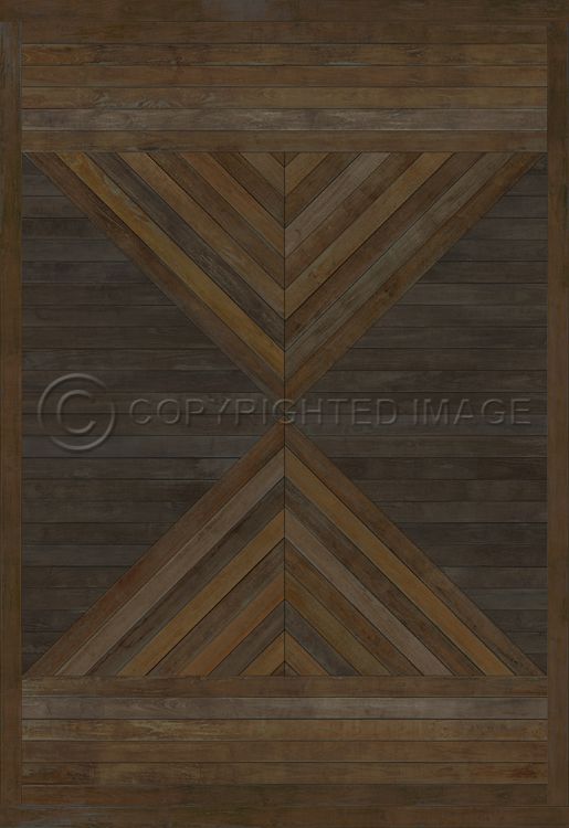 Vintage Vinyl Floorcloth Mat (Norwegian Wood - Hoia - Transylvania is not England)