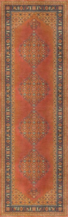 Vintage Vinyl floor mat Pixel Persian Pattern 