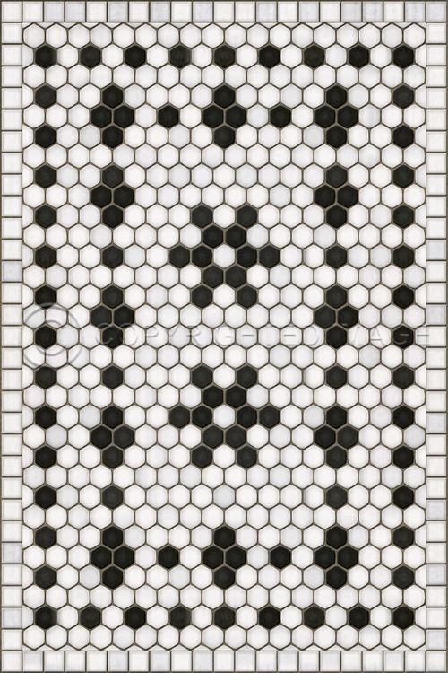 Vintage Vinyl Floorcloth Mat (Mosaic B - Clemont Avenue)