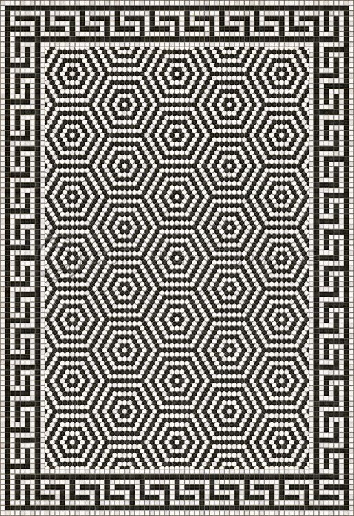 Vintage Vinyl Floorcloth Mat (Mosaic E - Jackson Heights )