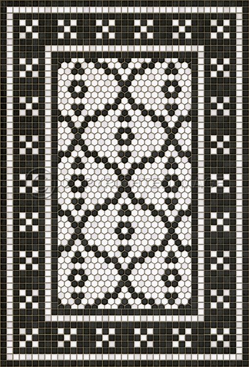 Vintage Vinyl Floorcloth Mat (Mosaic F - Pelham Bay Park)