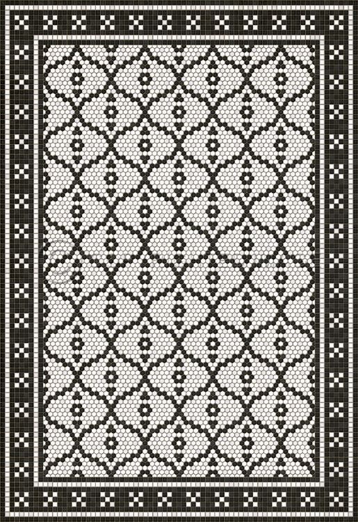 Vintage Vinyl Floorcloth Mat (Mosaic F - Pelham Bay Park)