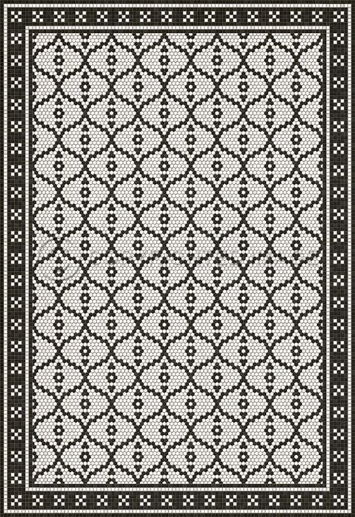 Vintage Vinyl Floorcloth Mat (Mosaic F - Pelham Bay Park)