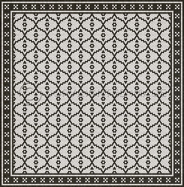 Vintage Vinyl Floorcloth Mat (Mosaic F - Pelham Bay Park)