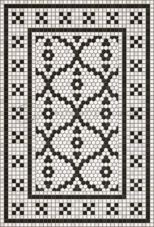 Spicher & Company Vintage Vinyl Floorcloth Mat (Mosaic F - Queensboro Plaza)