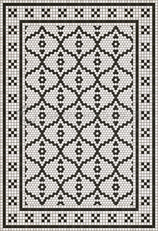 Spicher & Company Vintage Vinyl Floorcloth Mat (Mosaic F - Queensboro Plaza)