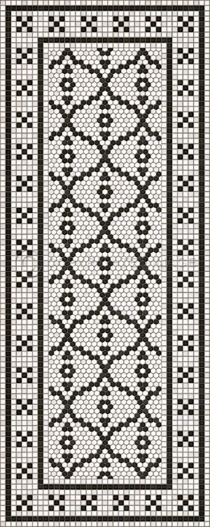 Spicher & Company Vintage Vinyl Floorcloth Mat (Mosaic F - Queensboro Plaza)