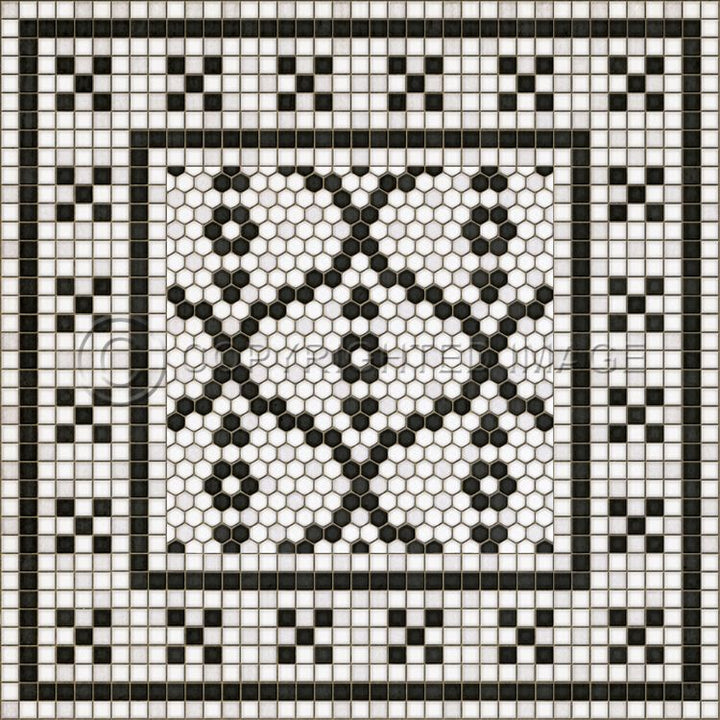 Spicher & Company Vintage Vinyl Floorcloth Mat (Mosaic F - Queensboro Plaza)