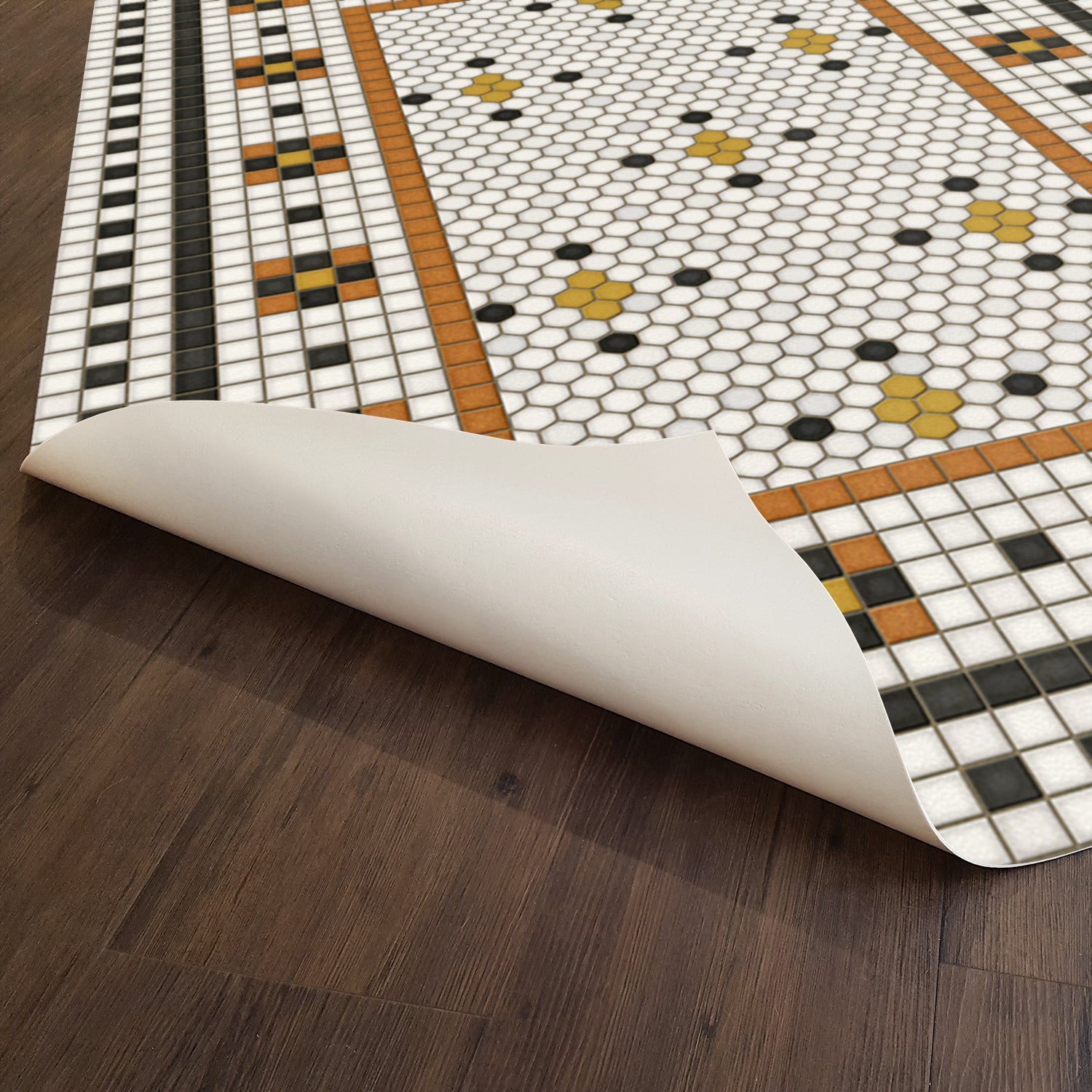 Vintage Vinyl Floorcloth Mats (Mosaic G - Rawson Street