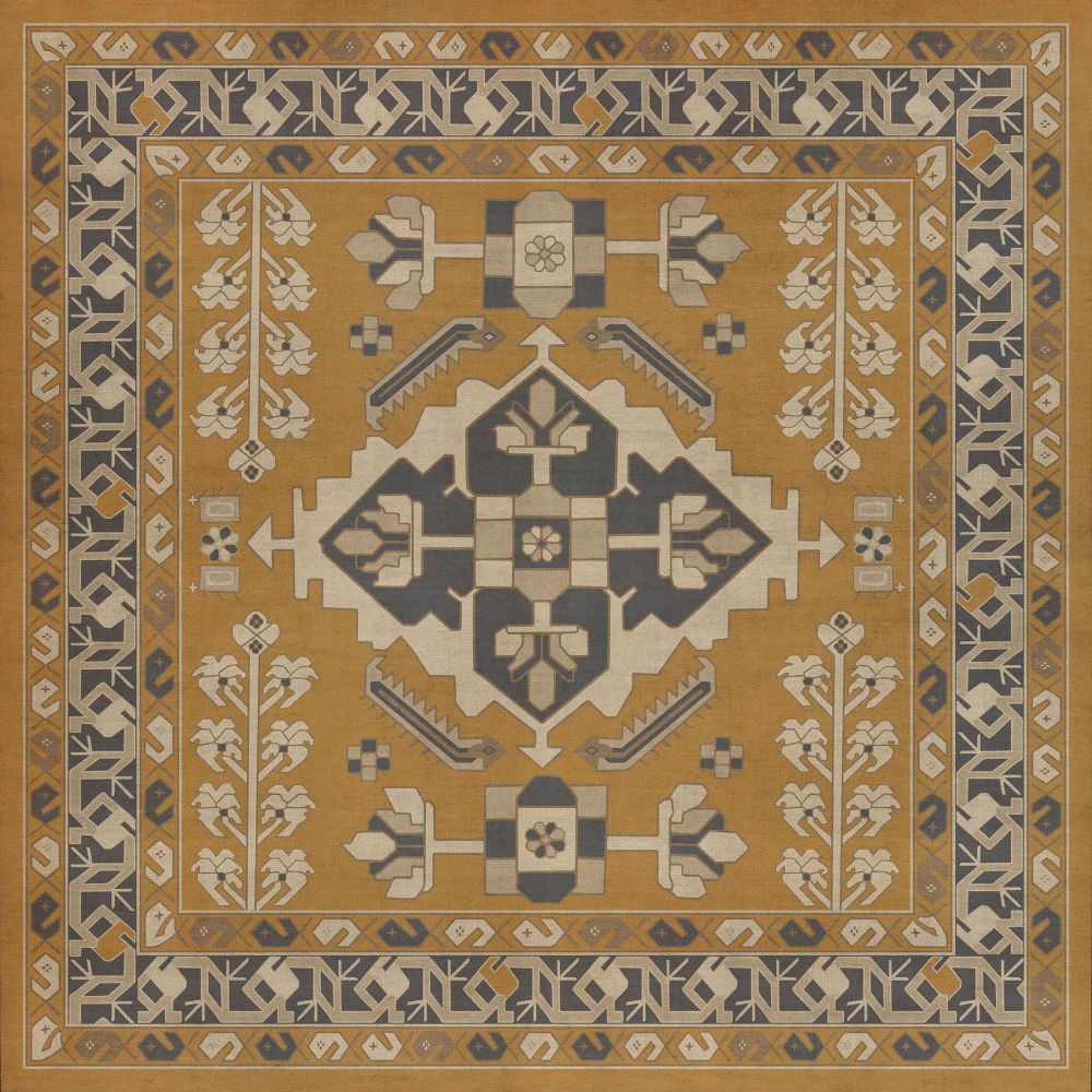 Vintage Vinyl Floorcloth Mat (Persian Bazaar - Hamadan - Noor)