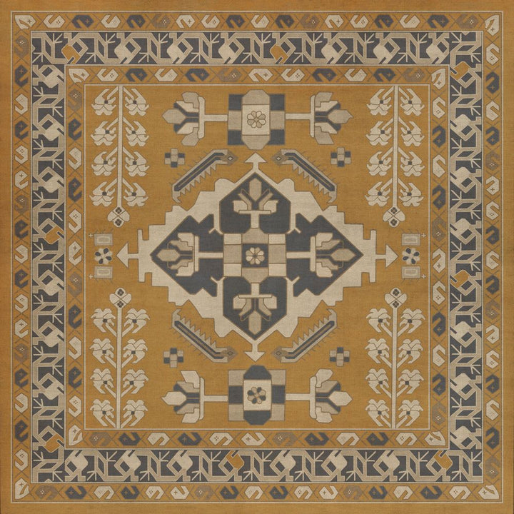 Vintage Vinyl Floorcloth Mat (Persian Bazaar - Hamadan - Noor)