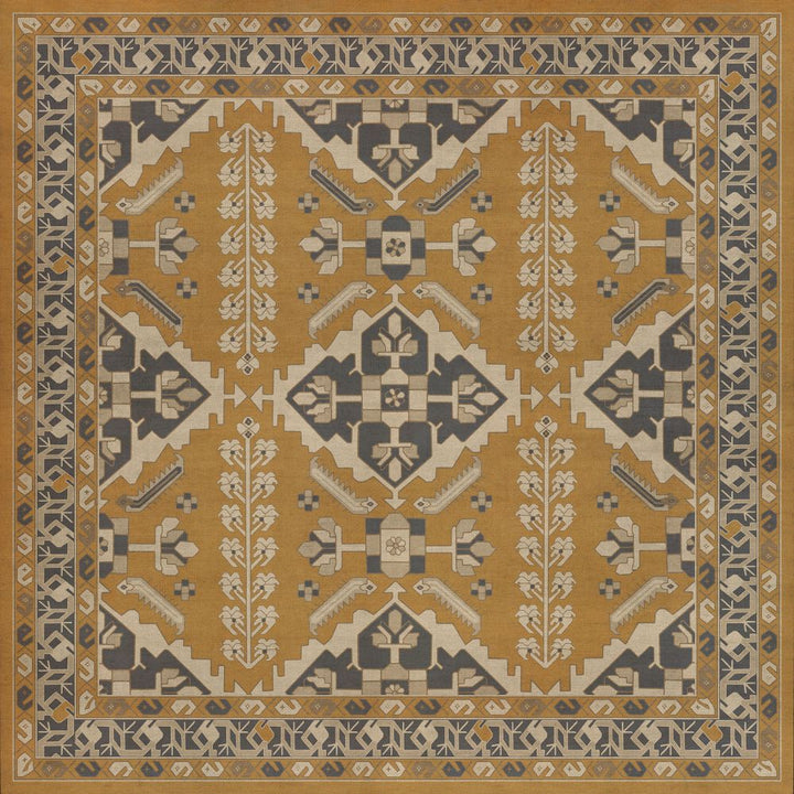 Vintage Vinyl Floorcloth Mat (Persian Bazaar - Hamadan - Noor)