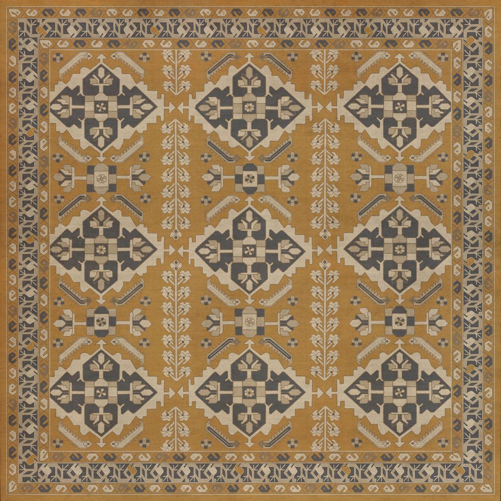 Vintage Vinyl Floorcloth Mat (Persian Bazaar - Hamadan - Noor)