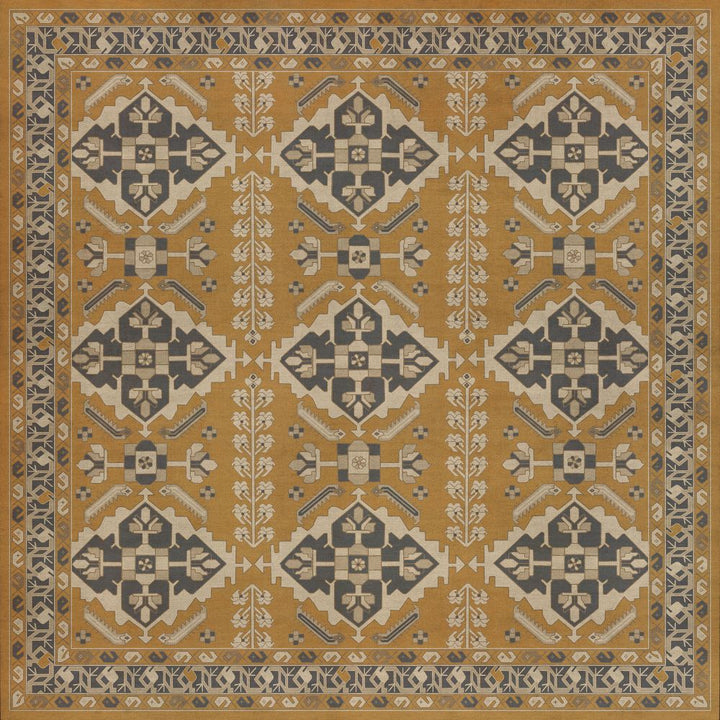 Vintage Vinyl Floorcloth Mat (Persian Bazaar - Hamadan - Noor)