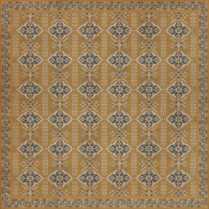 Vintage Vinyl Floorcloth Mat (Persian Bazaar - Hamadan - Noor)