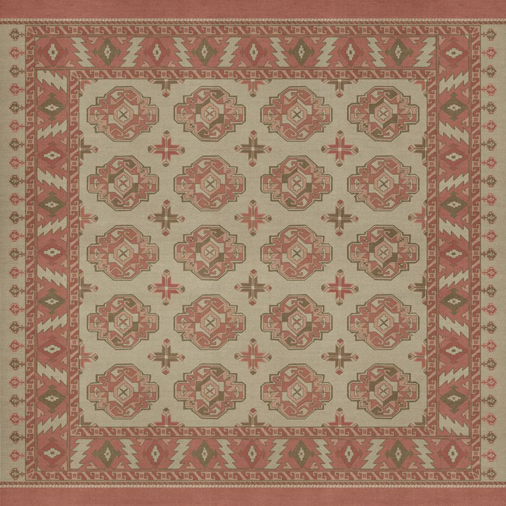 Vintage Vinyl Floorcloth Mat (Persian Bazaar - Chuval Gul - Lale)