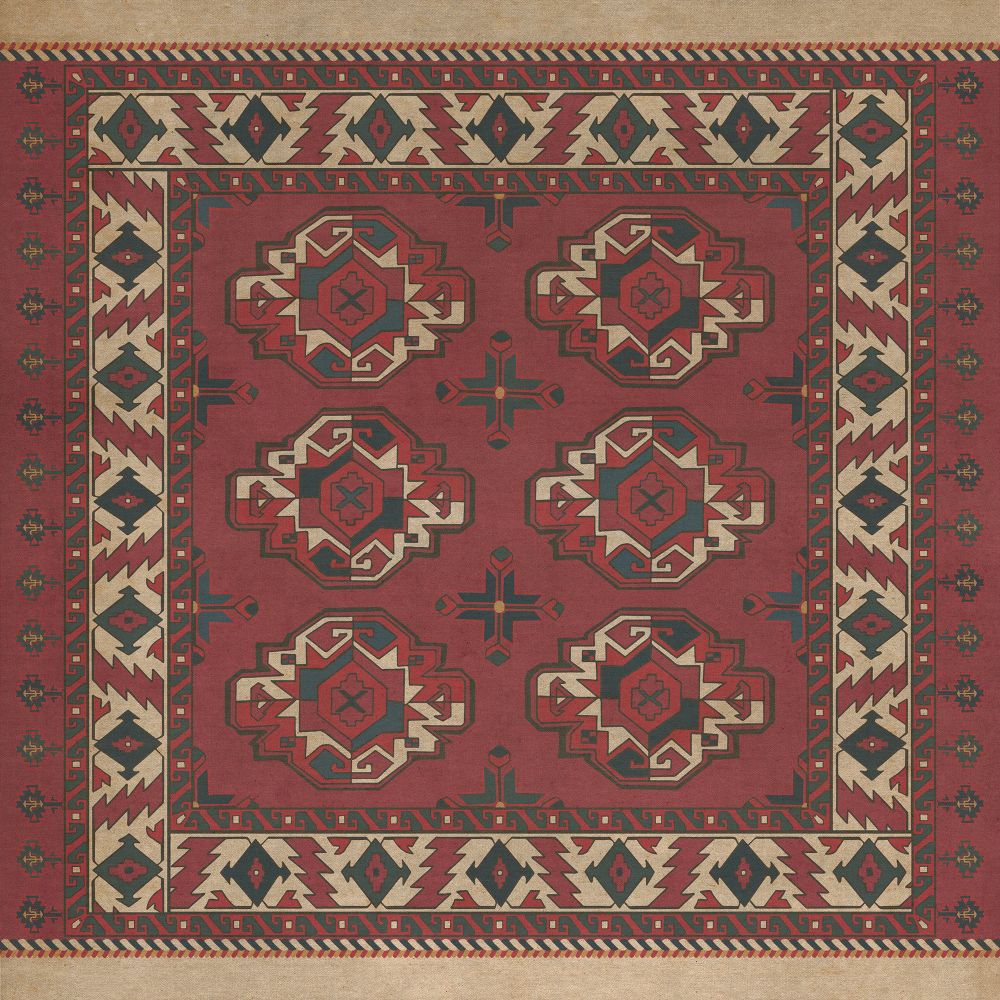 Spicher & Company Vintage Vinyl Floorcloth Mat (Persian Bazaar - Chuval Gul - Nazar)