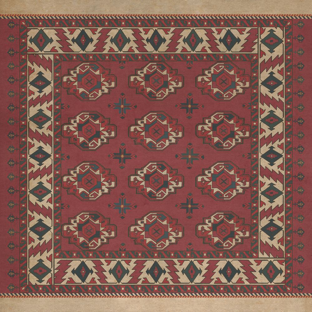 Spicher & Company Vintage Vinyl Floorcloth Mat (Persian Bazaar - Chuval Gul - Nazar)