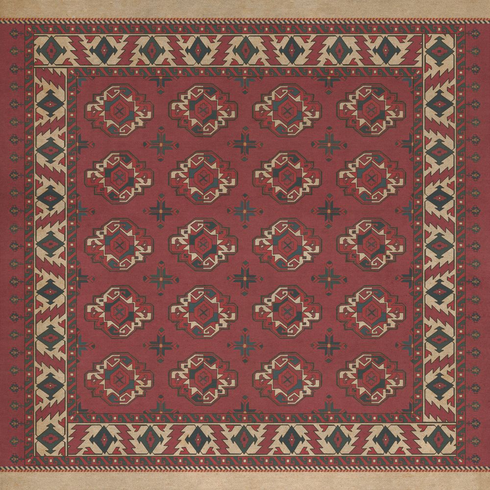 Spicher & Company Vintage Vinyl Floorcloth Mat (Persian Bazaar - Chuval Gul - Nazar)