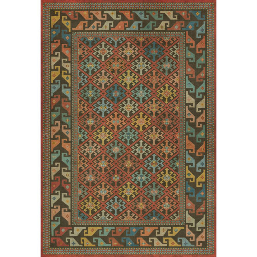 Vintage Vinyl Floorcloth Mat (Persian Bazaar - Daghestan - Vedma ...