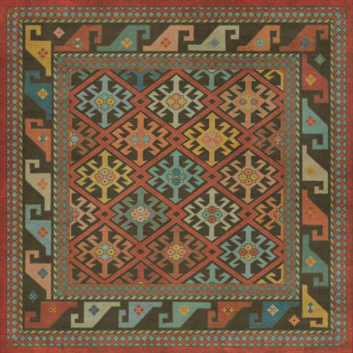 Spicher & Company Vintage Vinyl Floorcloth Mat (Persian Bazaar - Daghestan - Vedma)