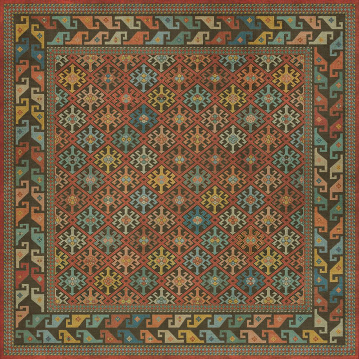 Spicher & Company Vintage Vinyl Floorcloth Mat (Persian Bazaar - Daghestan - Vedma)