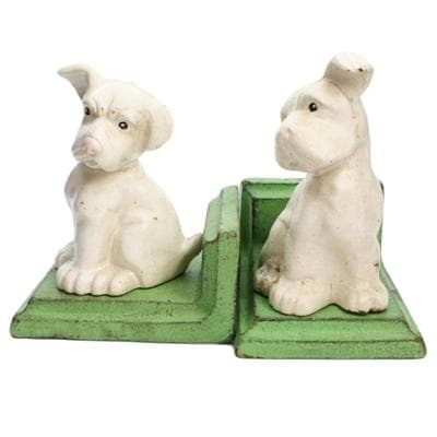 White Puppy Bookends (S/2)