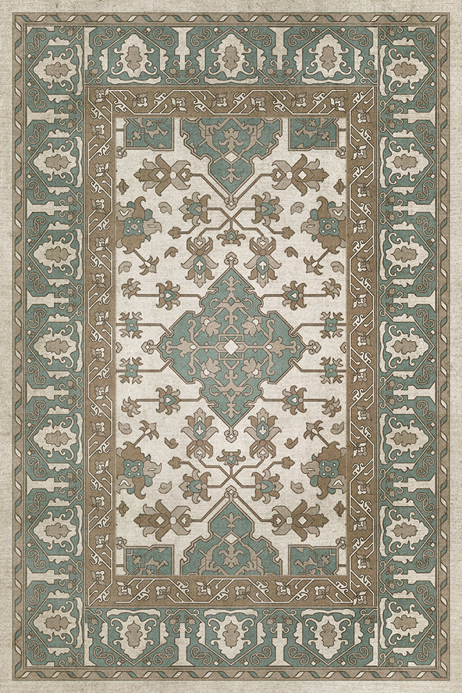 Vinyl Floorcloth Mat (Williamsburg - Star Ushak - Fair Splendors)