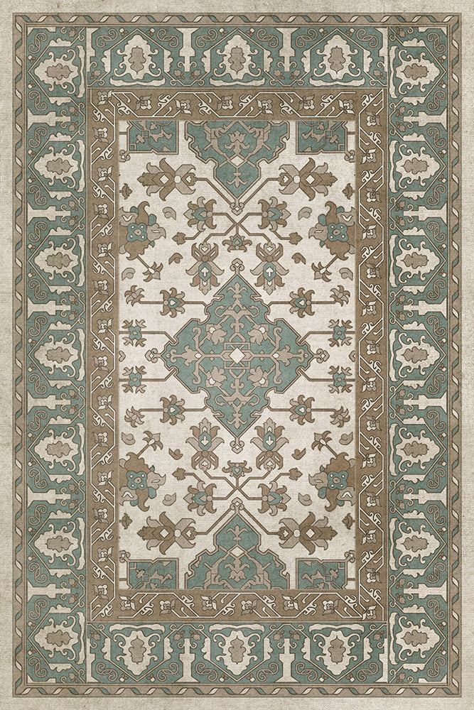 Vinyl Floorcloth Mat (Williamsburg - Star Ushak - Fair Splendors)